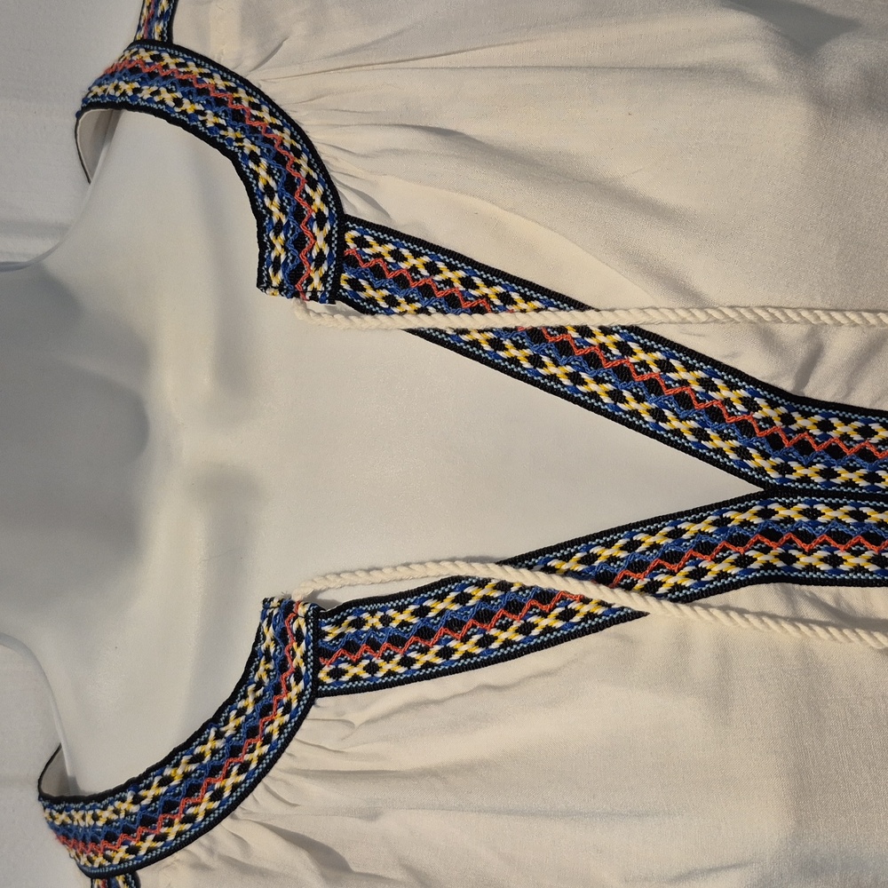 Daniel Rainn Cream Embroidered Tunic Blouse size L - Picture 2 of 7
